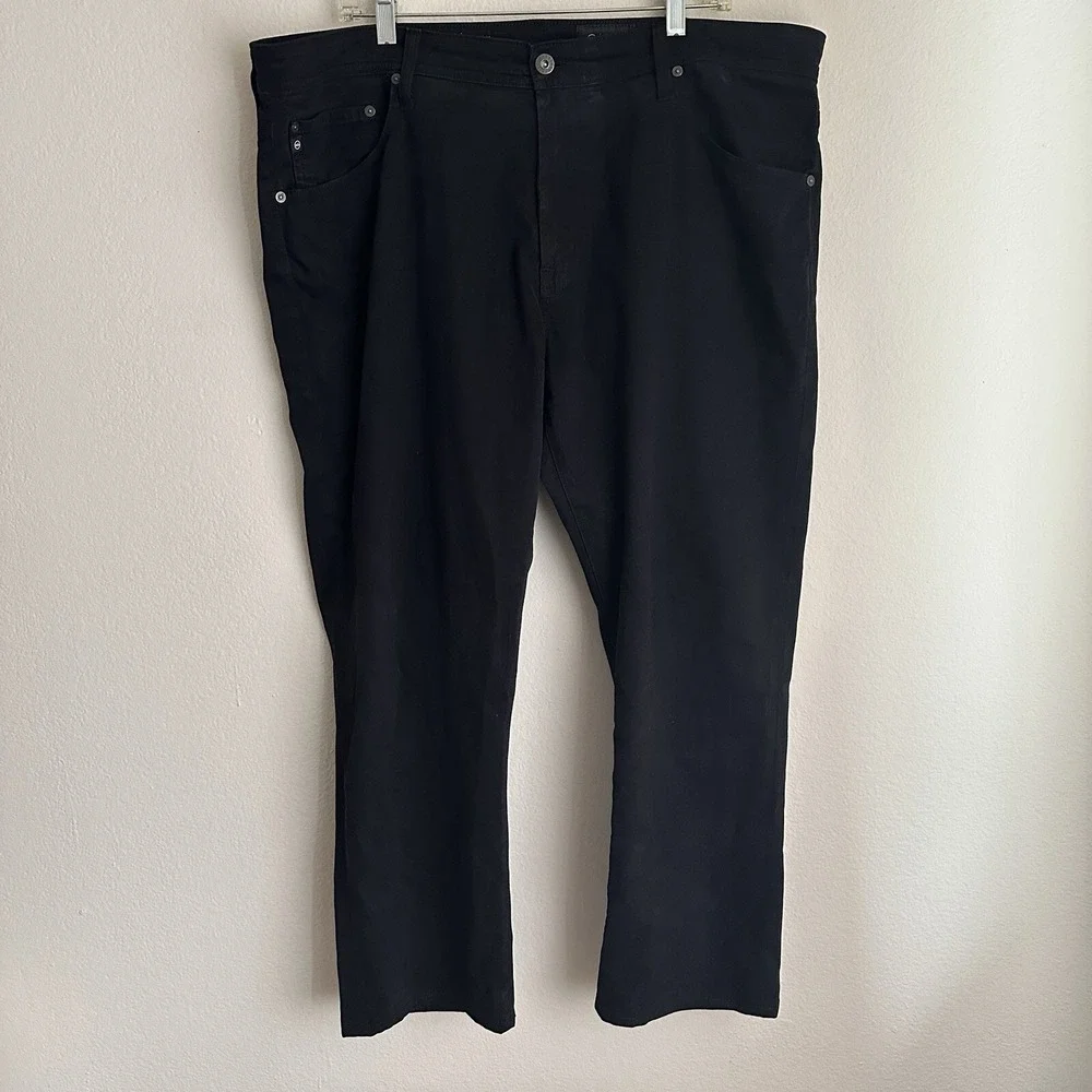 AG Adriano Goldschmied Everett Pants Mens 40‎ Black Slim Straight Italian Fabric